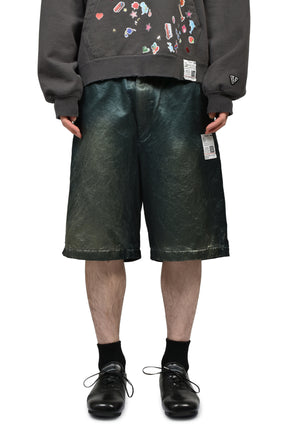 SUN FADED SATIN SHORTS / D.GRN