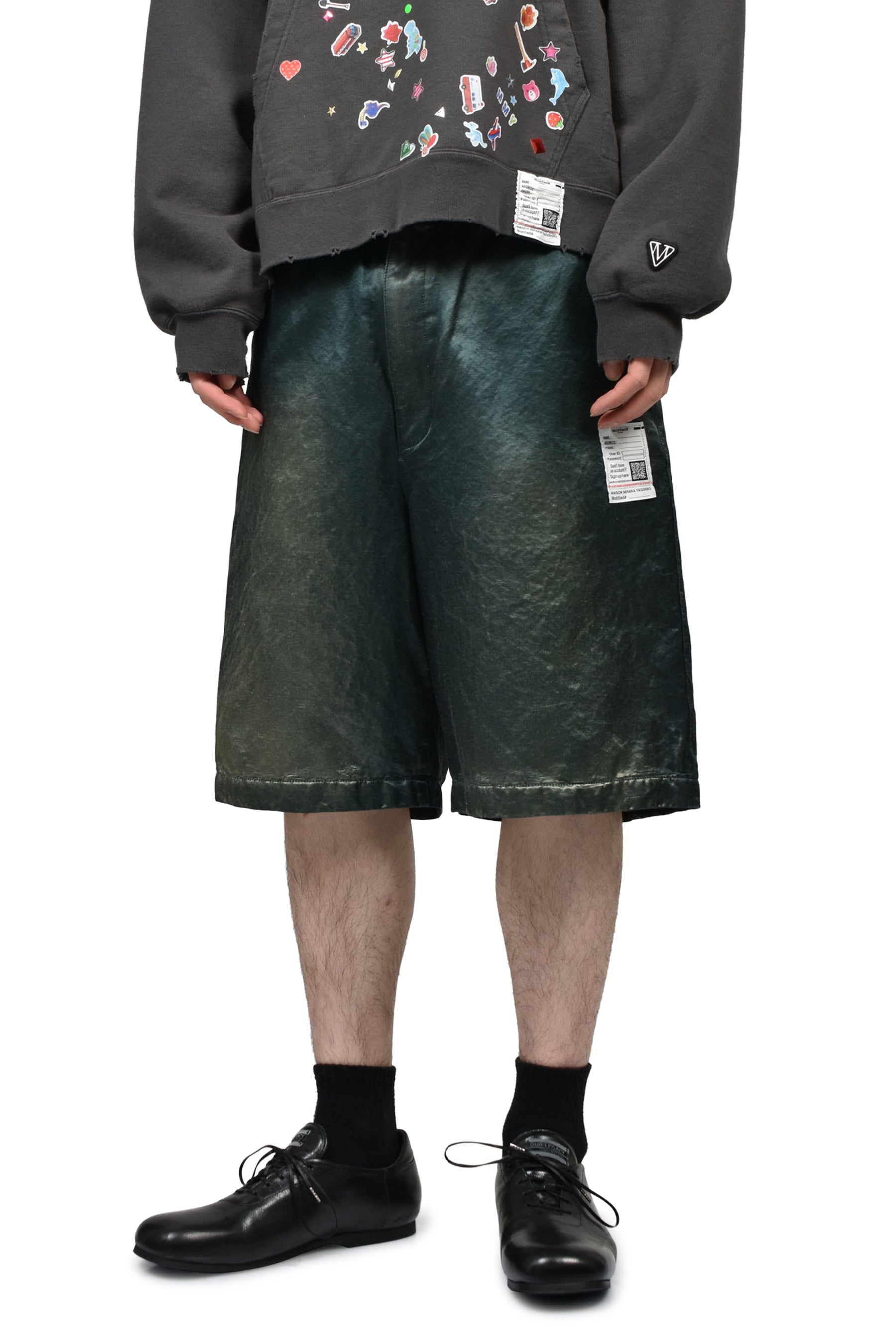 SUN FADED SATIN SHORTS / D.GRN