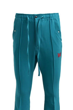 PIPING COWBOY PANT - PE/PU DOUBLE CLOTH / TURQUOISE