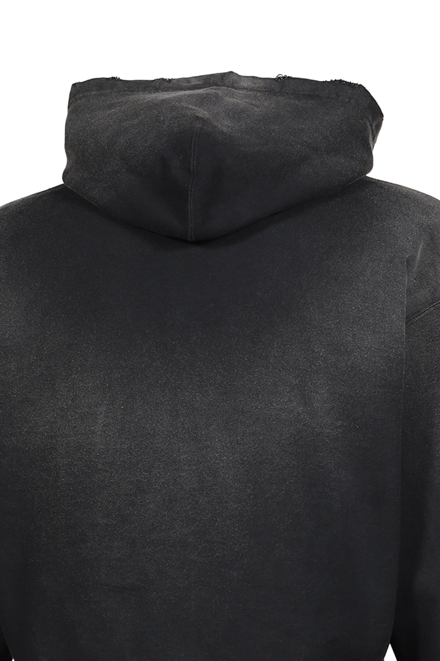 "FLAME KMY" ZIP SHORT HOODIE / BLK