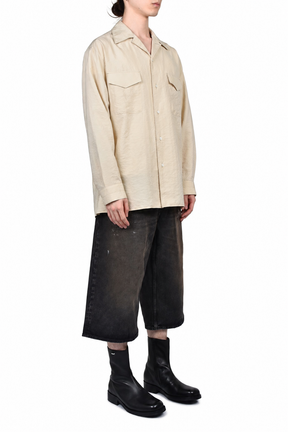 CONVERTIBLE COLLAR SHIRT / OAT MILK