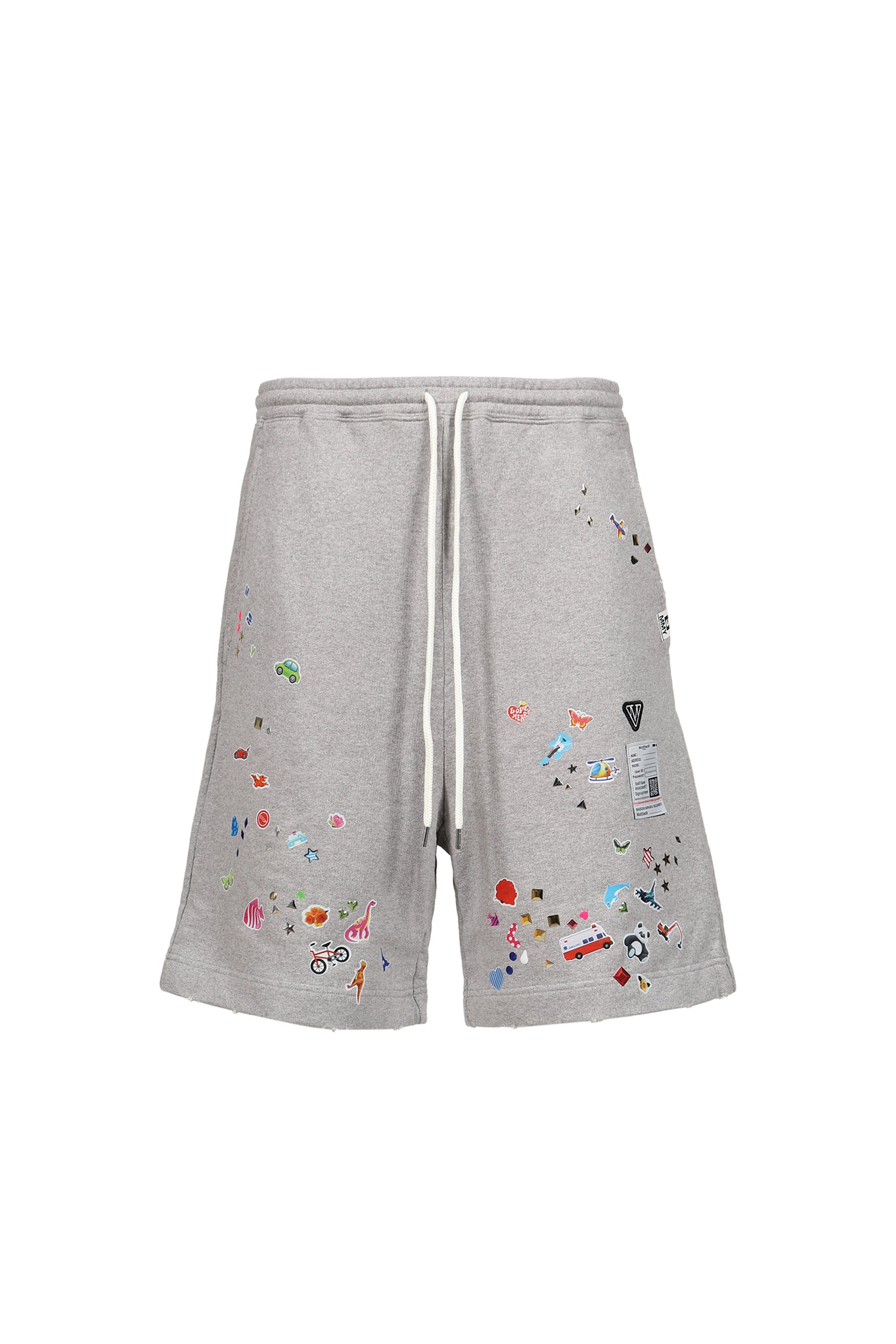 KIDS STICKER SWEAT SHORTS / GRY