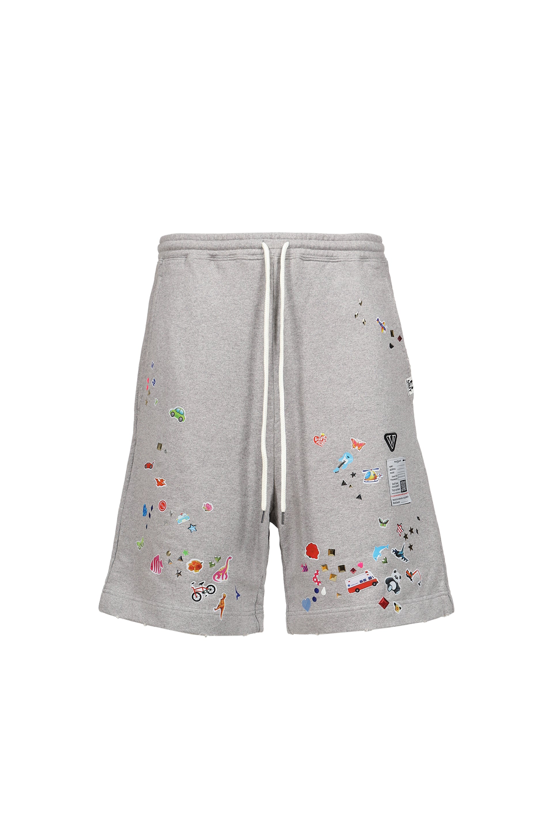 KIDS STICKER SWEAT SHORTS / GRY