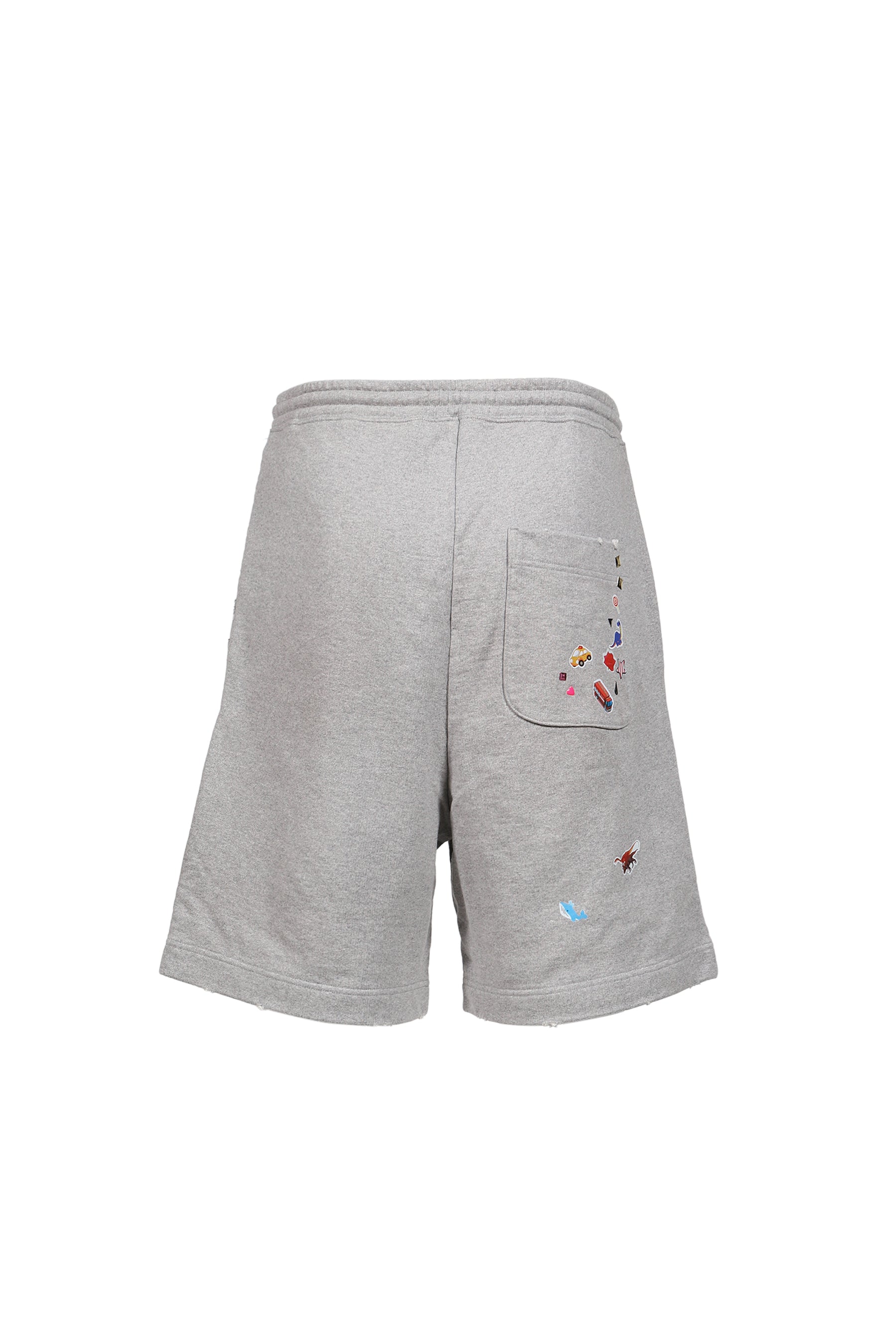 KIDS STICKER SWEAT SHORTS / GRY