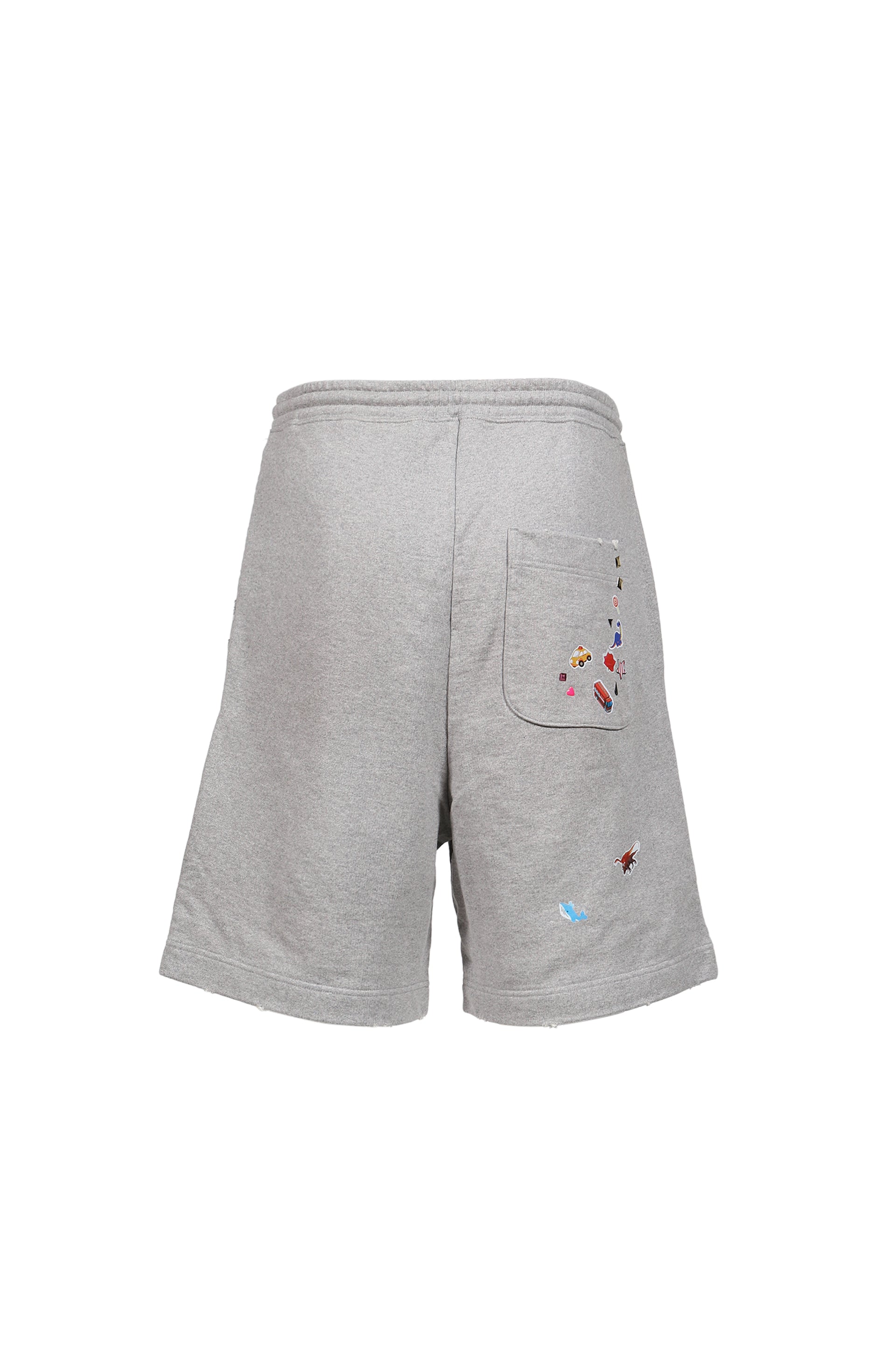 KIDS STICKER SWEAT SHORTS / GRY