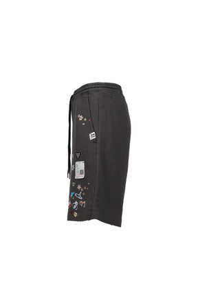 KIDS STICKER SWEAT SHORTS / BLK