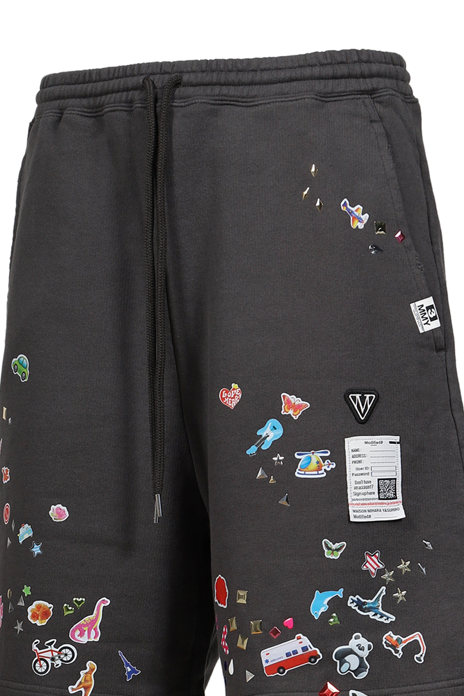 KIDS STICKER SWEAT SHORTS / BLK