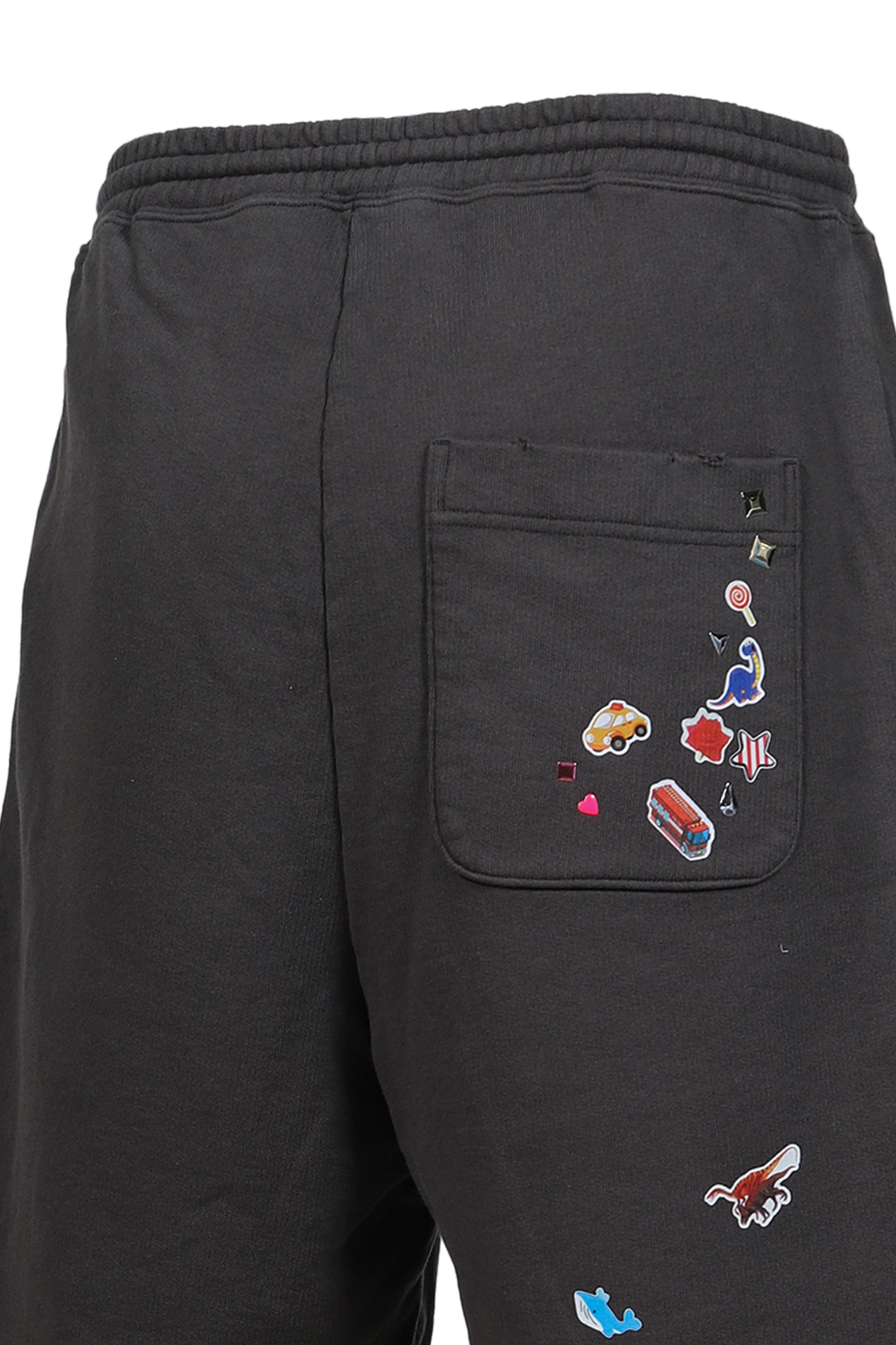 KIDS STICKER SWEAT SHORTS / BLK