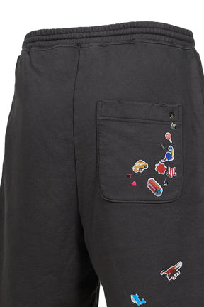 KIDS STICKER SWEAT SHORTS / BLK