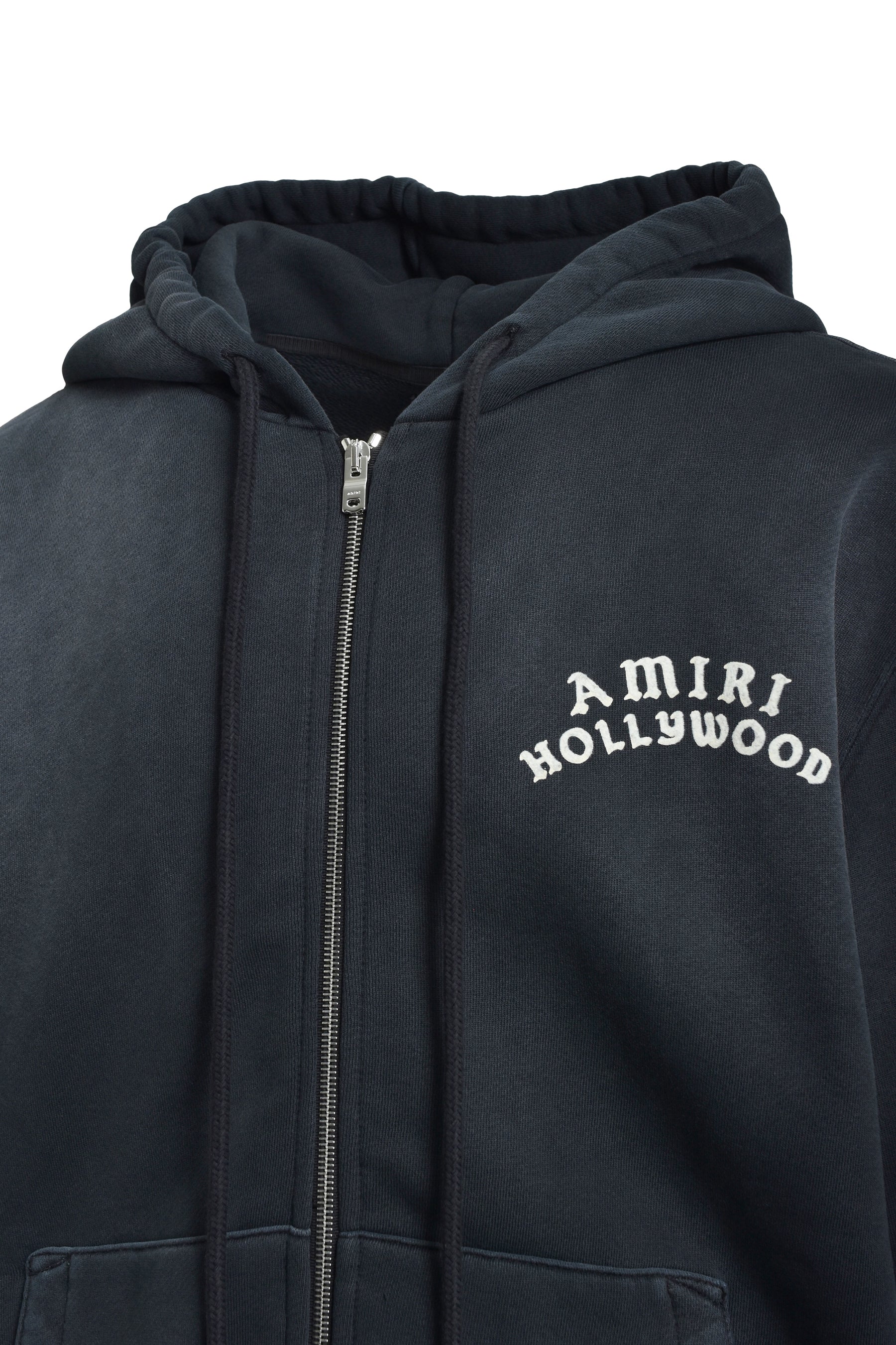 AMIRI FW25 AMIRI HOLLYWOOD ZIP HOODIE BLACK NUBIAN