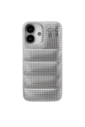 THE PUFFER CASE / RHINESTONES IN SIL 