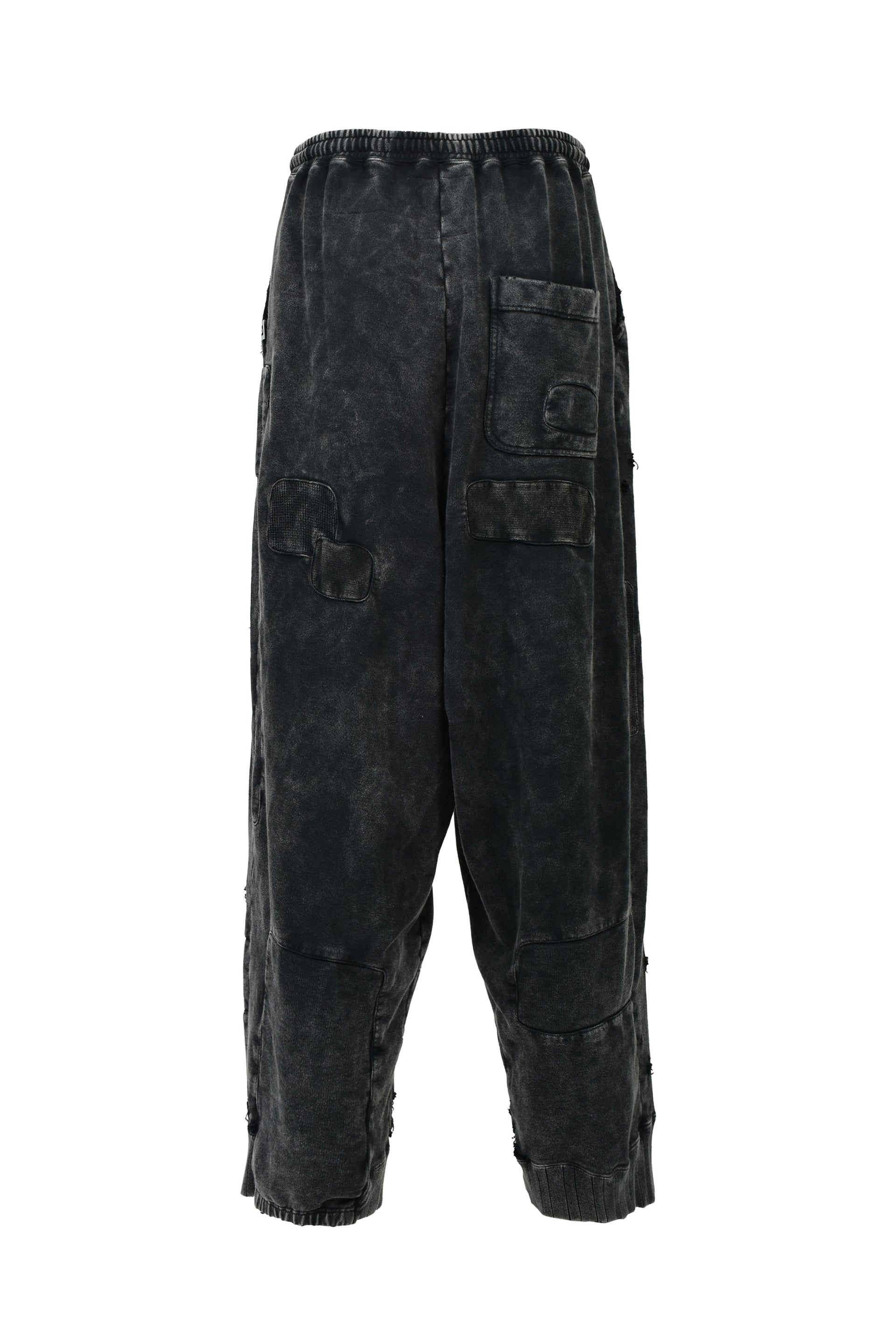 BLEACHED REPAIR PANTS / BLK