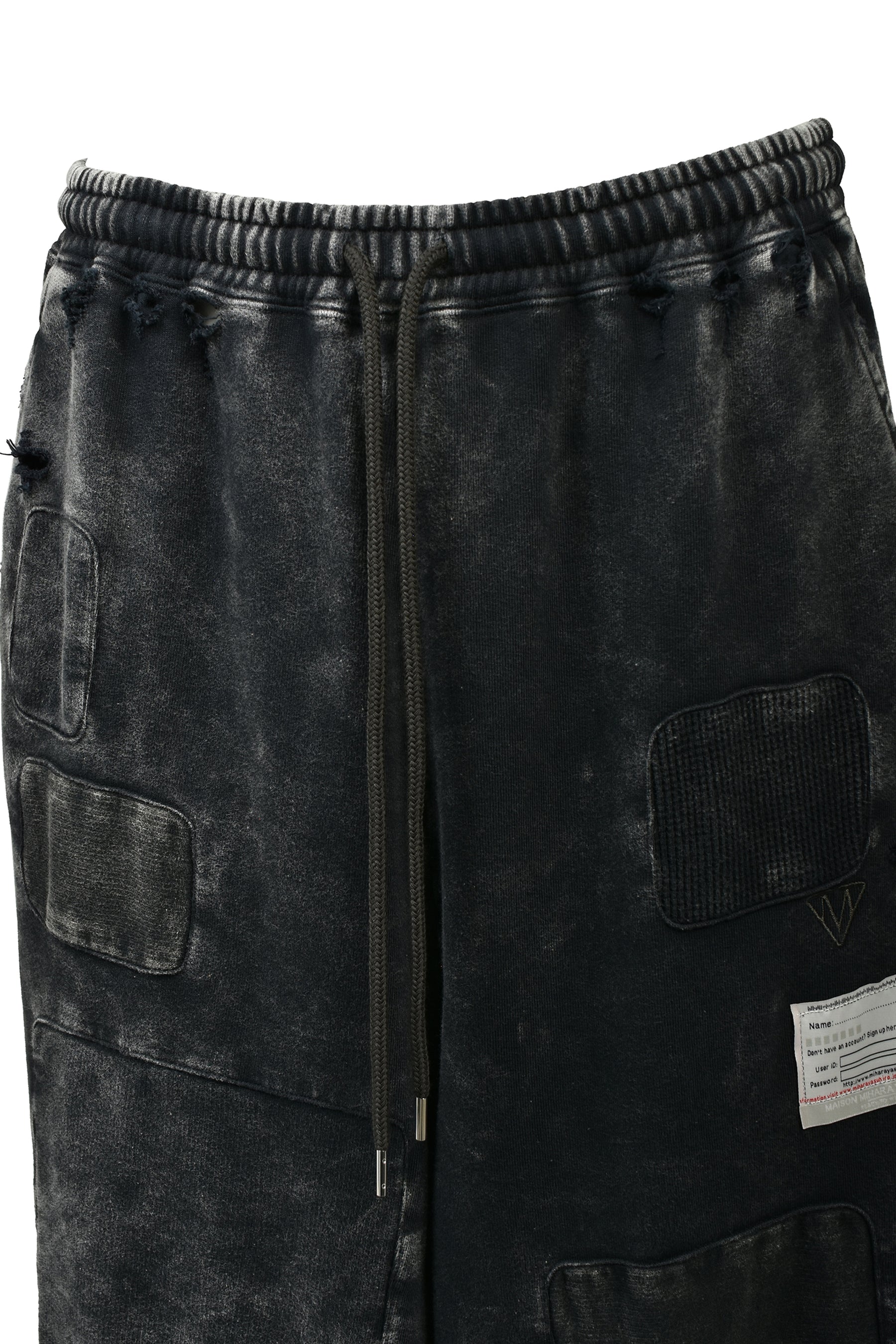 BLEACHED REPAIR PANTS / BLK