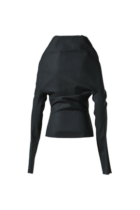 DRAPED LS TOP / BLK