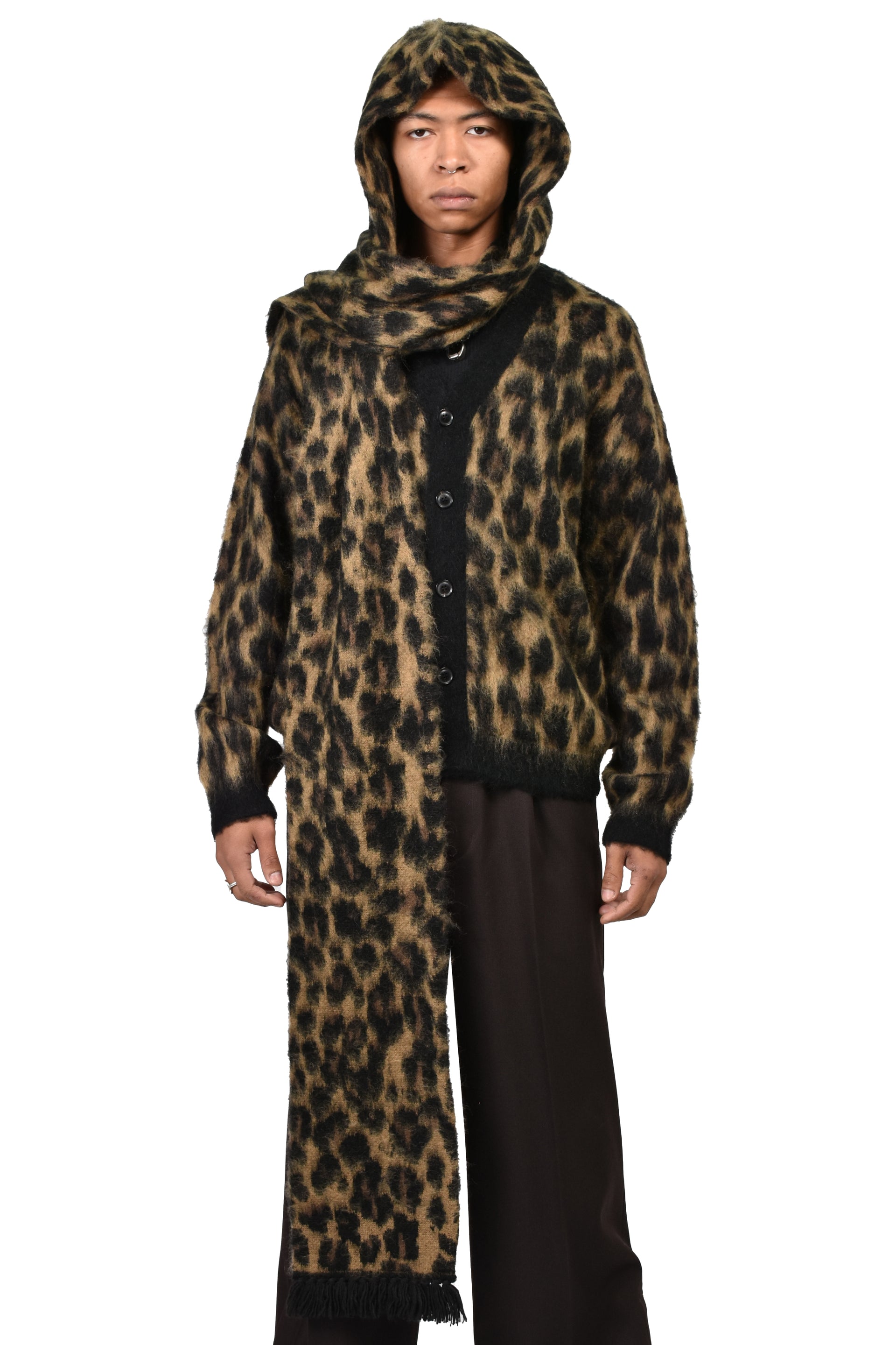 HOODED SCARF / LEOPARD