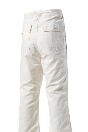 STRING FATIGUE PANT - BACK SATEEN / WHT