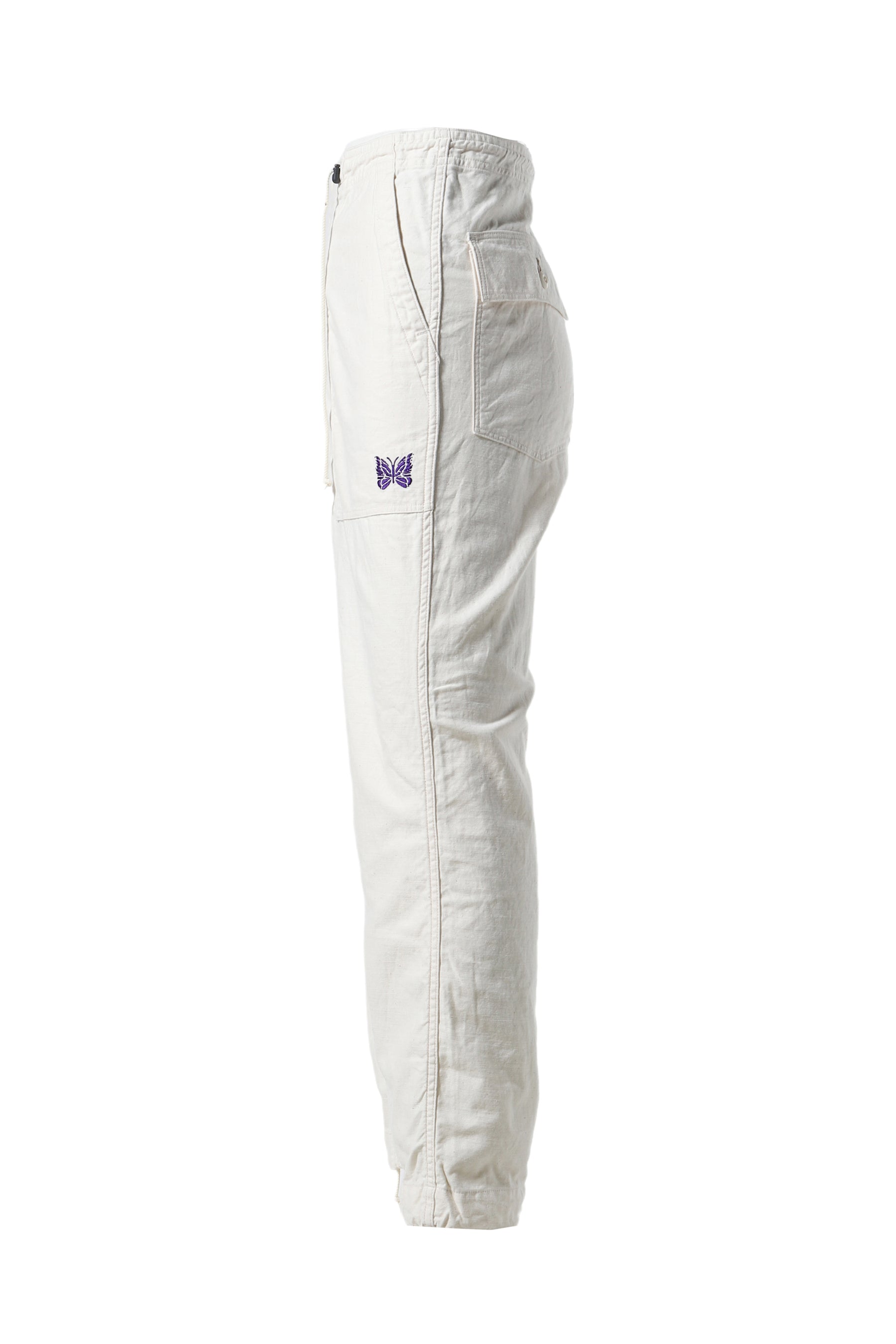 STRING FATIGUE PANT - BACK SATEEN / WHT