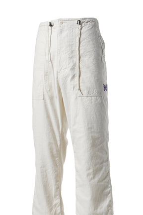 STRING FATIGUE PANT - BACK SATEEN / WHT