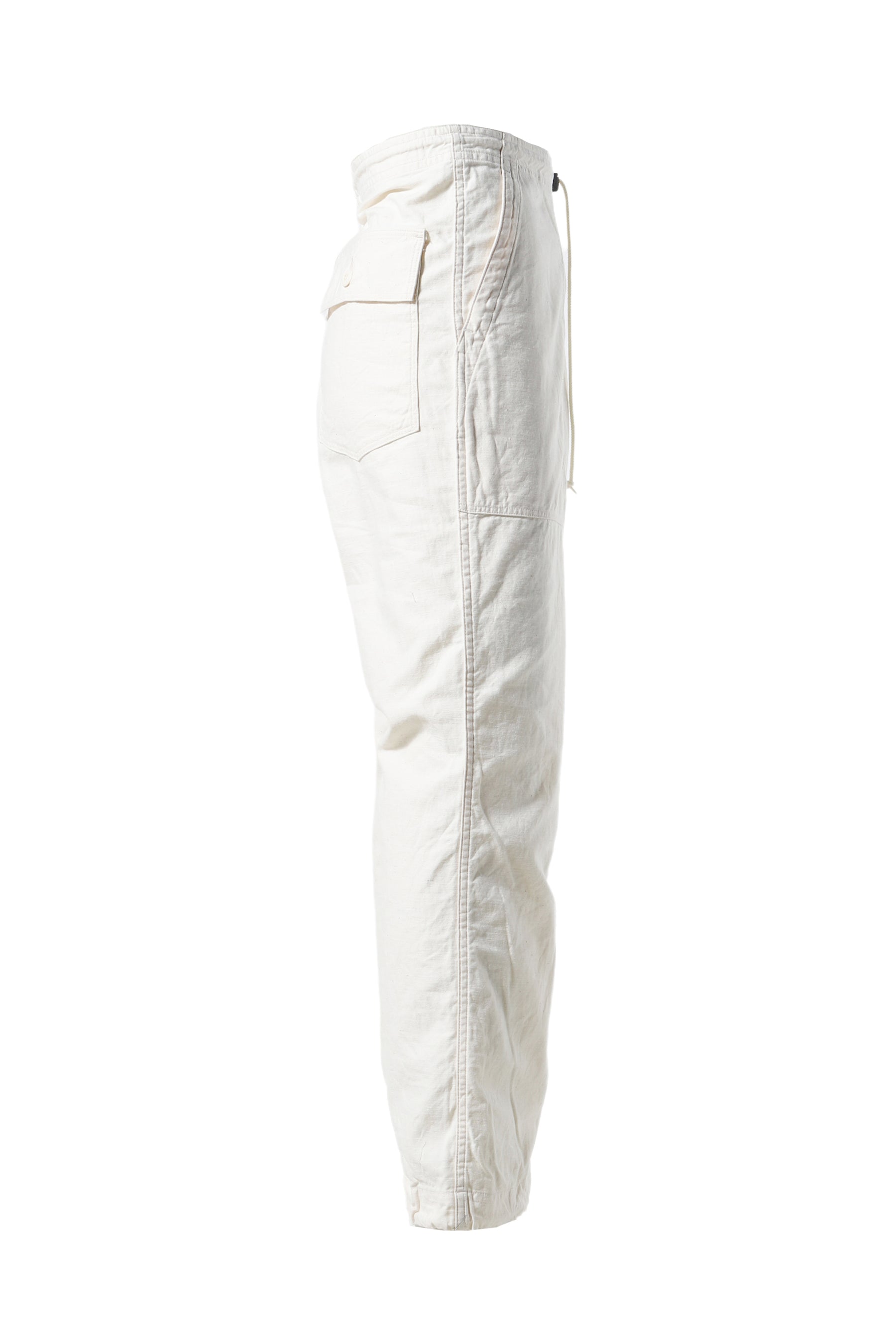 STRING FATIGUE PANT - BACK SATEEN / WHT