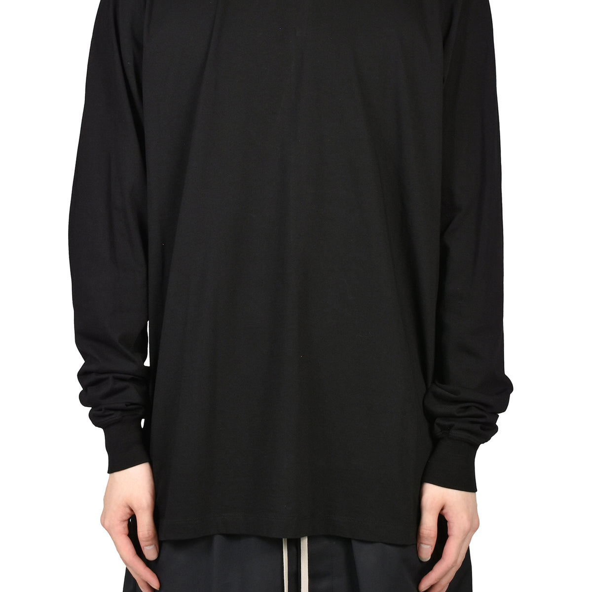 Rick Owens FW26 SHORT CREWNECK LS T / BLK - NUBIAN