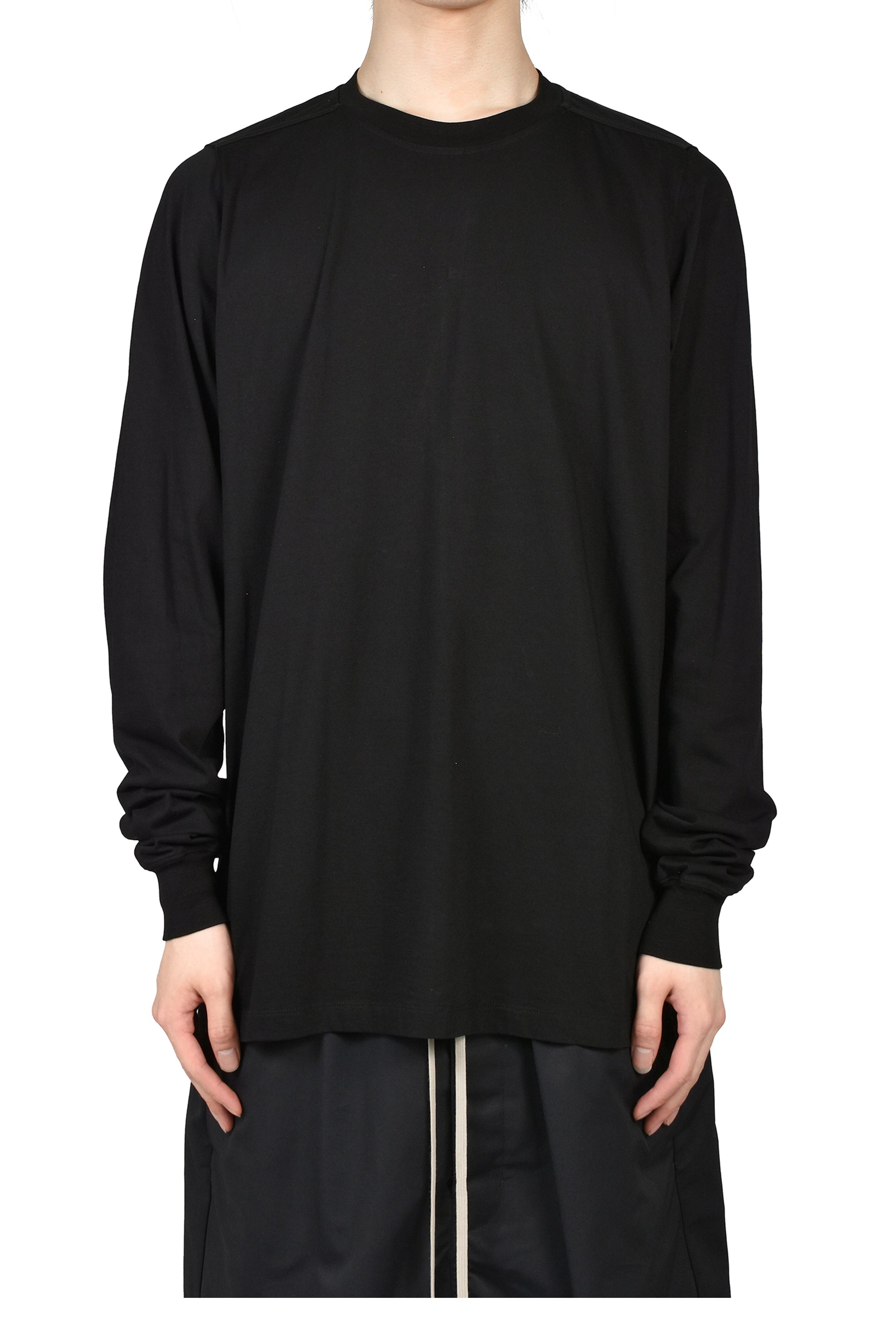 SHORT CREWNECK LS T / BLK