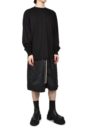 SHORT CREWNECK LS T / BLK