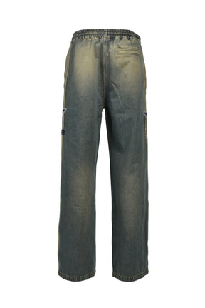 AMIRI SPORT DENIM TRACK PANT / WORN SLATE
