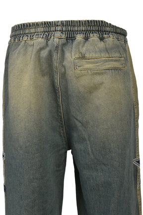 AMIRI SPORT DENIM TRACK PANT / WORN SLATE