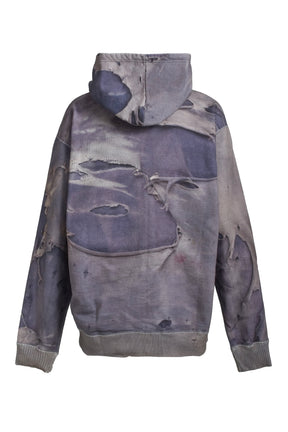 TROMPE L'OEIL PRINT ZIP HOODIE / NVY 