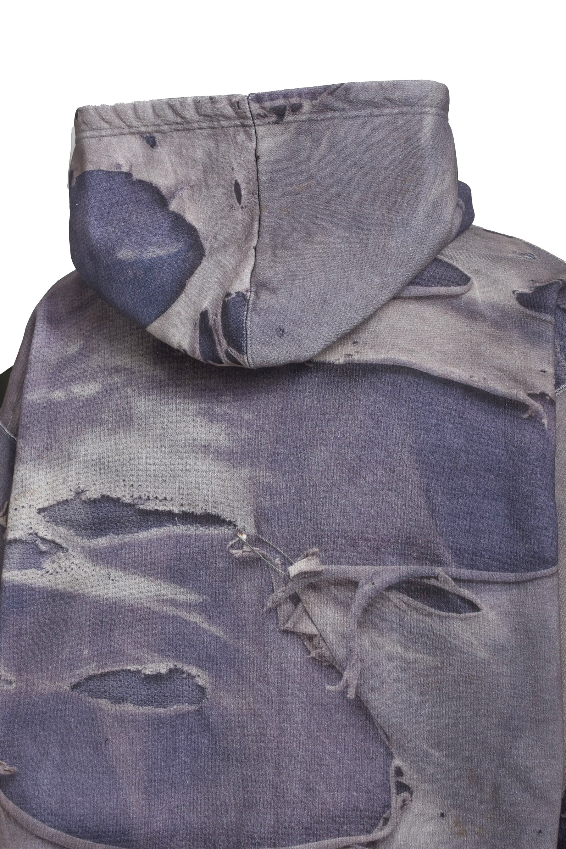 TROMPE L'OEIL PRINT ZIP HOODIE / NVY 