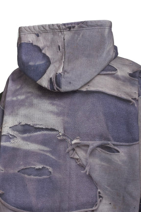 TROMPE L'OEIL PRINT ZIP HOODIE / NVY 