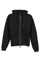 RELAX FIT ZIPPED HOODIE / BLK