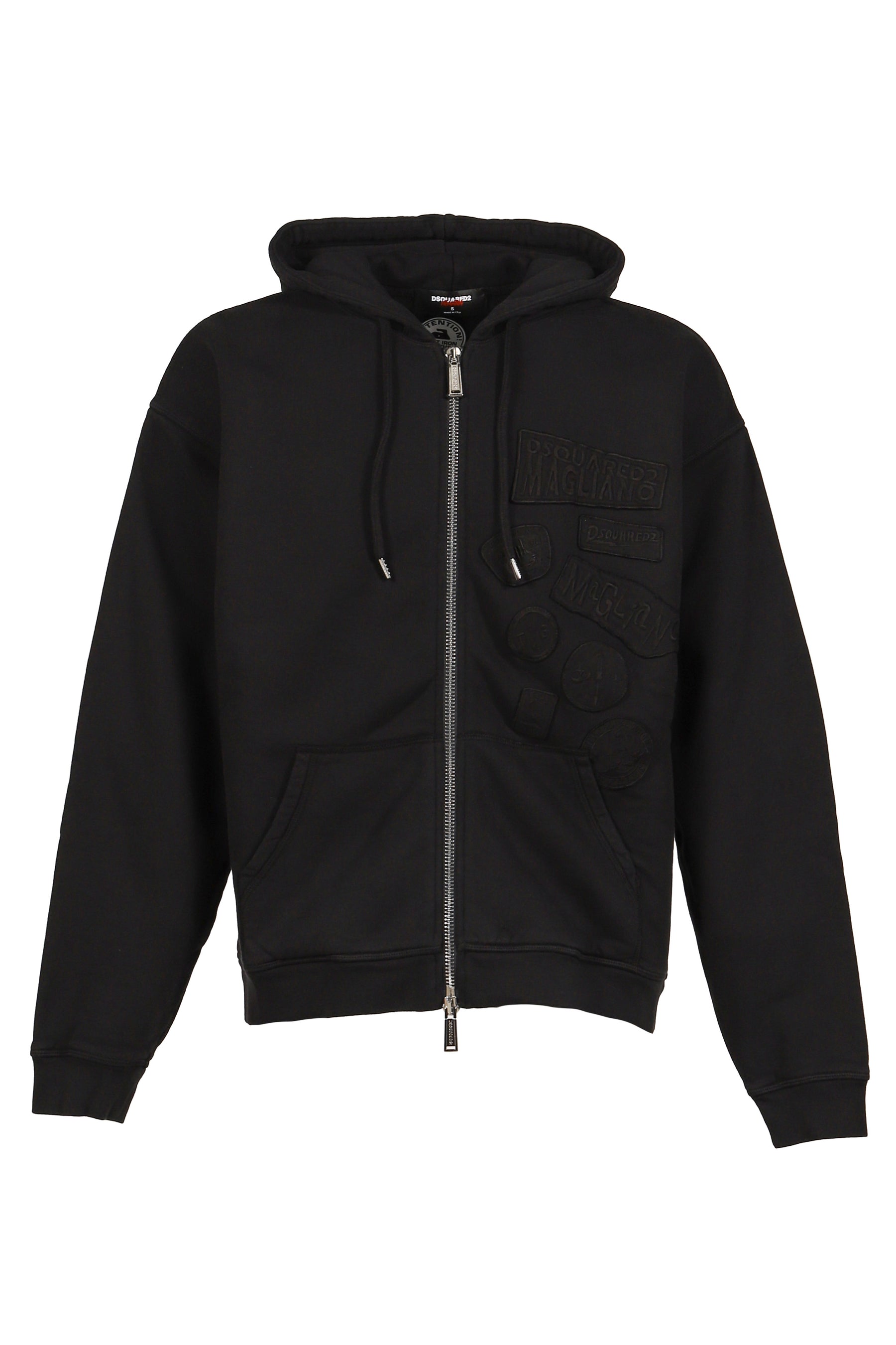 RELAX FIT ZIPPED HOODIE / BLK