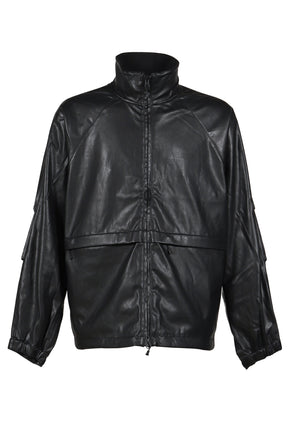 TECH SYNTHETIC SKIN WINDBREAKER JACKET / BLK