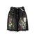 DENIM HUGE DETAIL SHORTS WITH PRICE TAG / BLK
