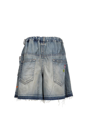 DENIM HUGE DETAIL SHORTS WITH PRICE TAG / IND