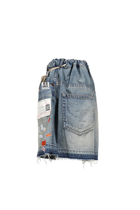 DENIM HUGE DETAIL SHORTS WITH PRICE TAG / IND