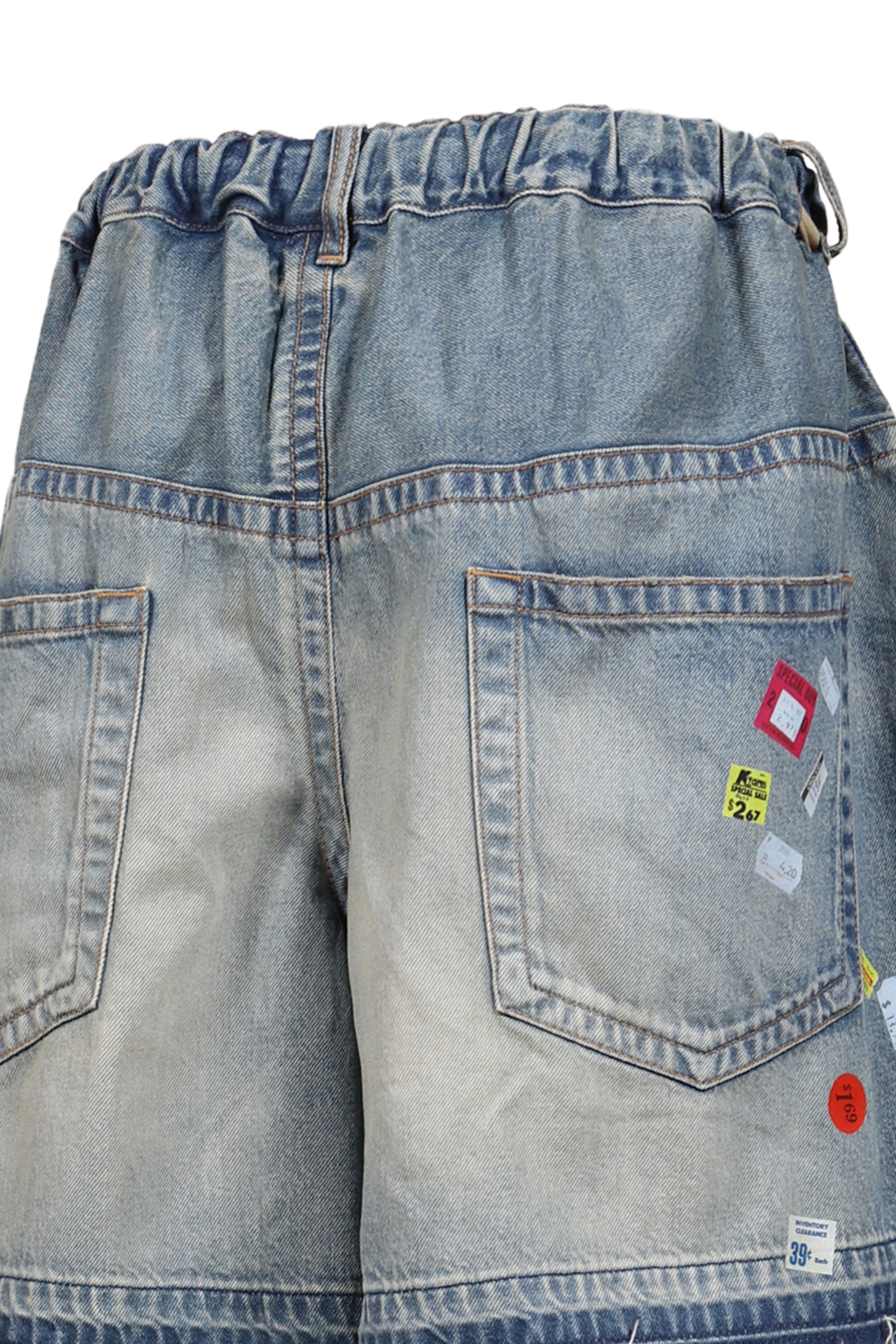 DENIM HUGE DETAIL SHORTS WITH PRICE TAG / IND