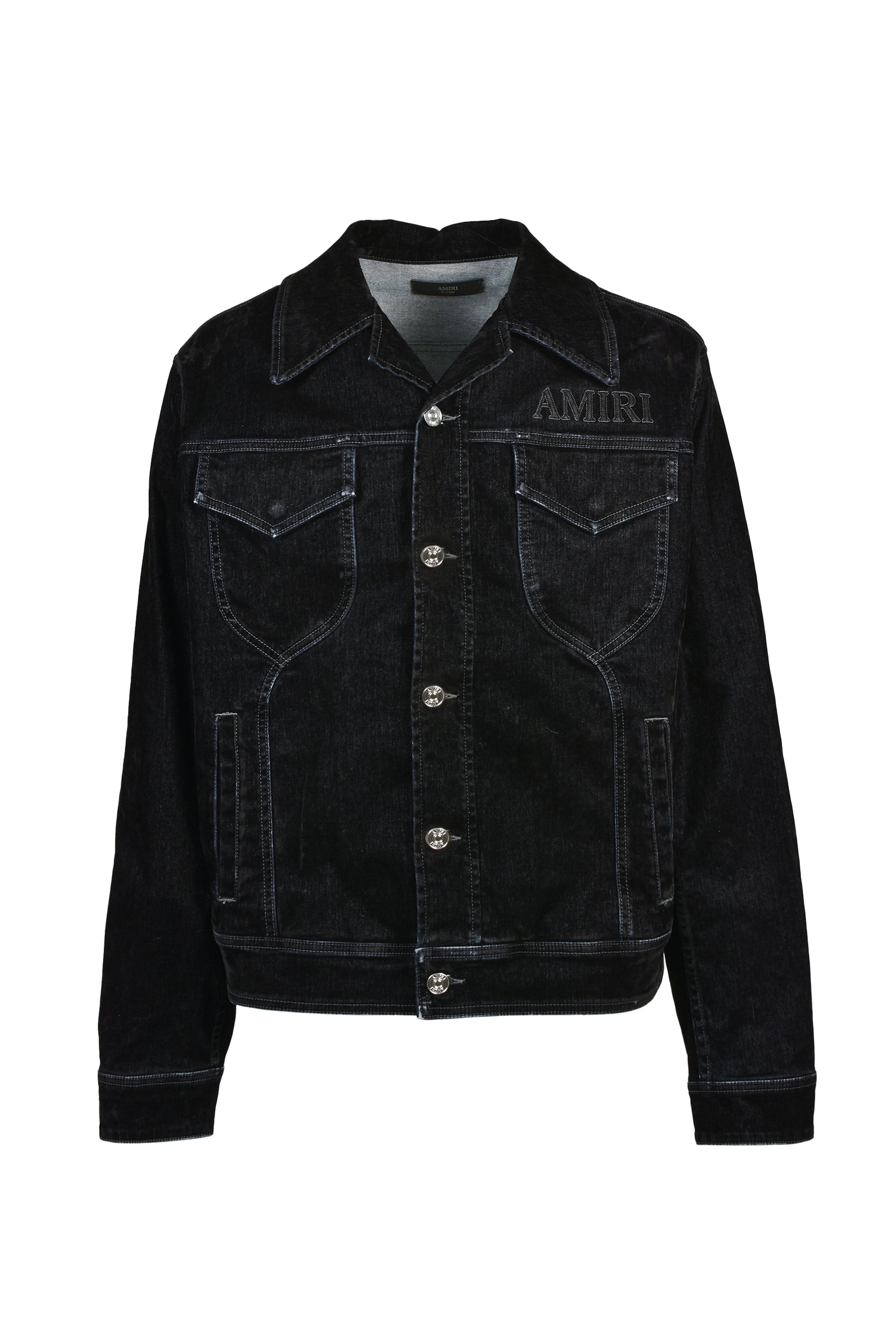 VINTAGE CUT FLOCK DENIM JACKET / BLK