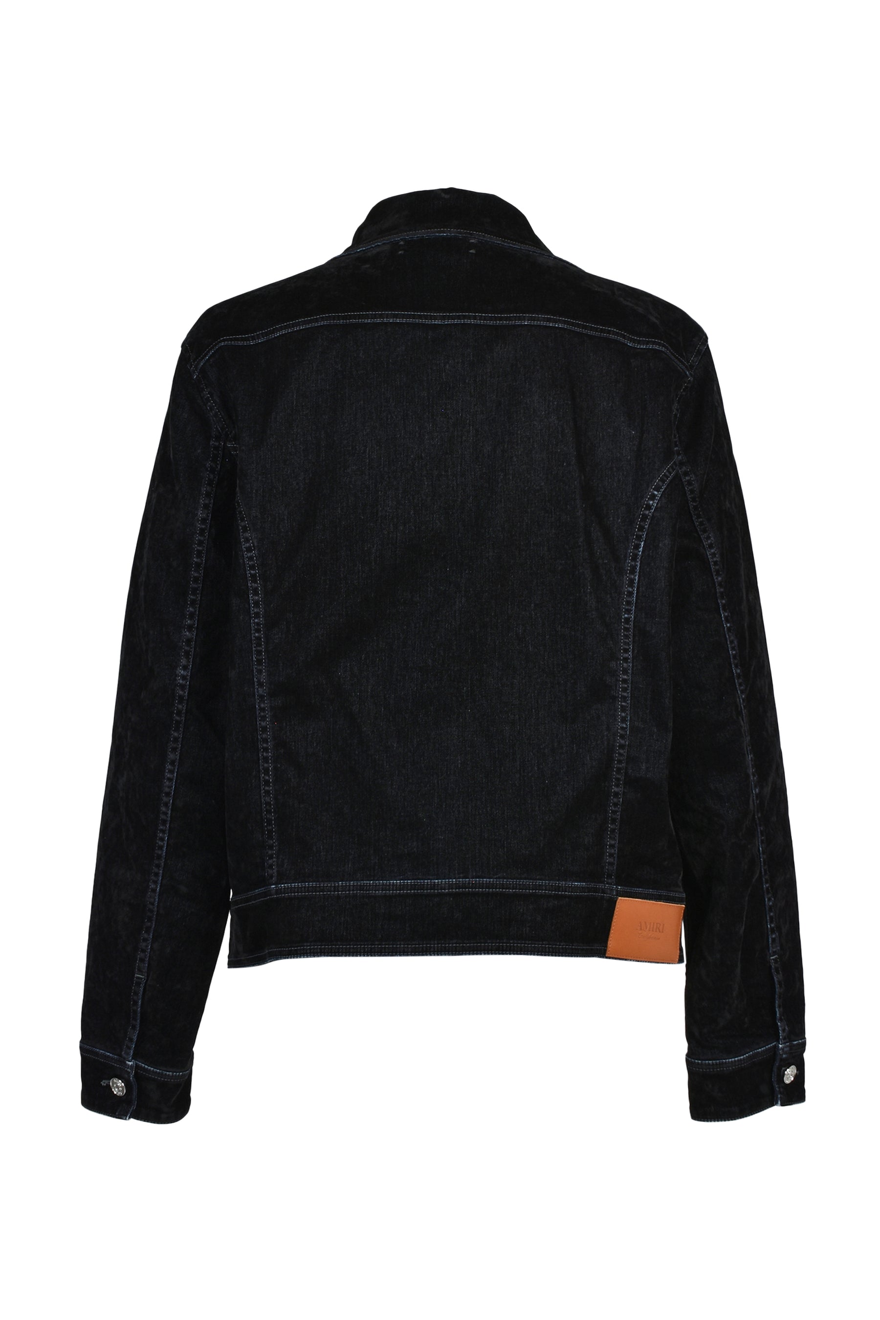 VINTAGE CUT FLOCK DENIM JACKET / BLK