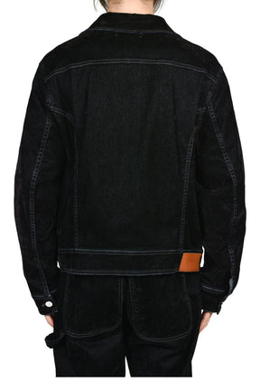 VINTAGE CUT FLOCK DENIM JACKET / BLK