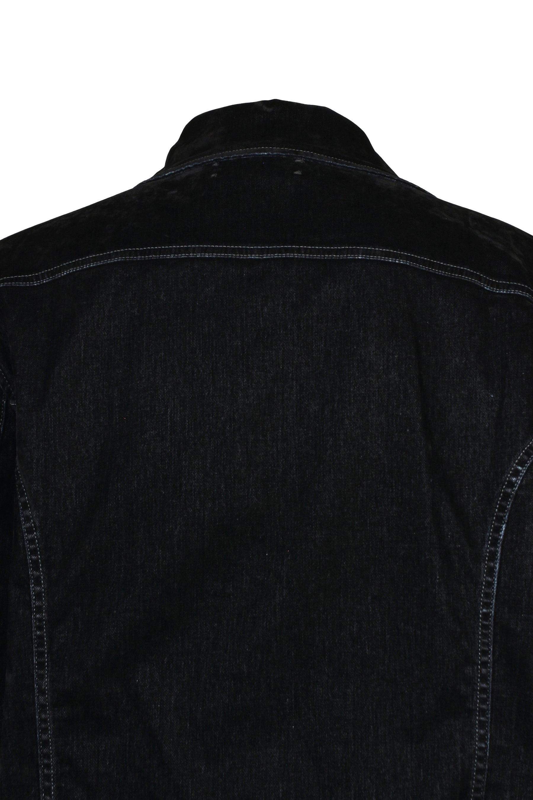 VINTAGE CUT FLOCK DENIM JACKET / BLK