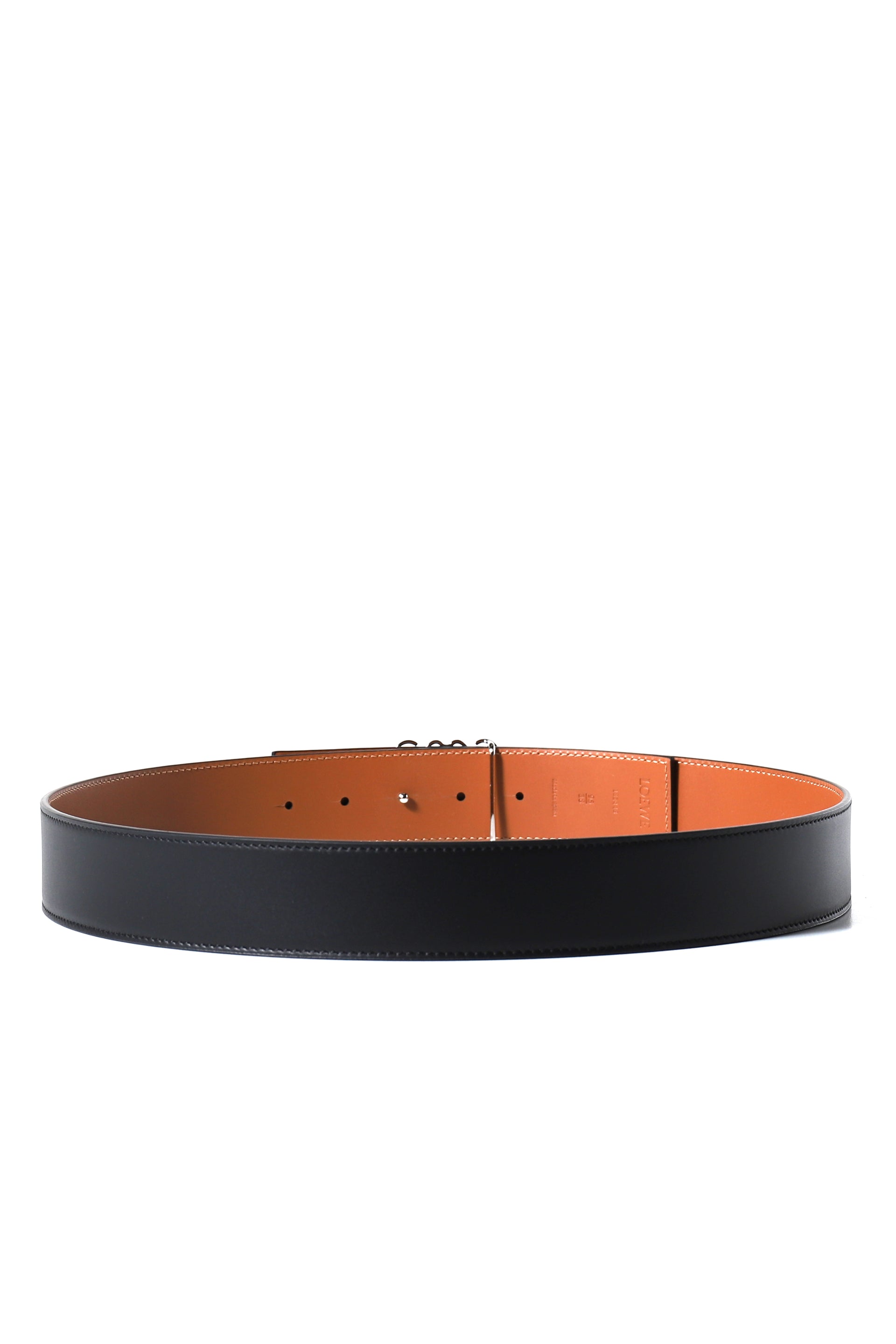LOEWE REVERSIBLE ANAGRAM BELT 4CM / BLK TAN PALADDIUM
