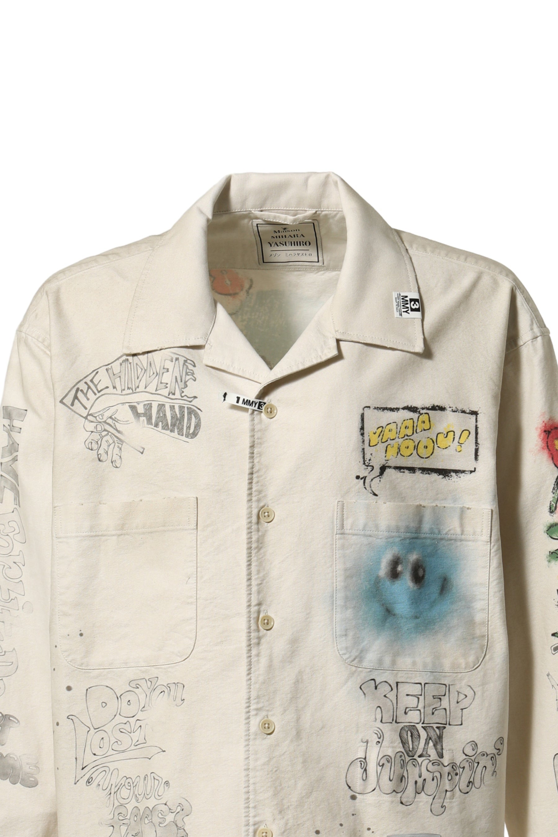 DISTRESSED L/S SHIRT / WHT