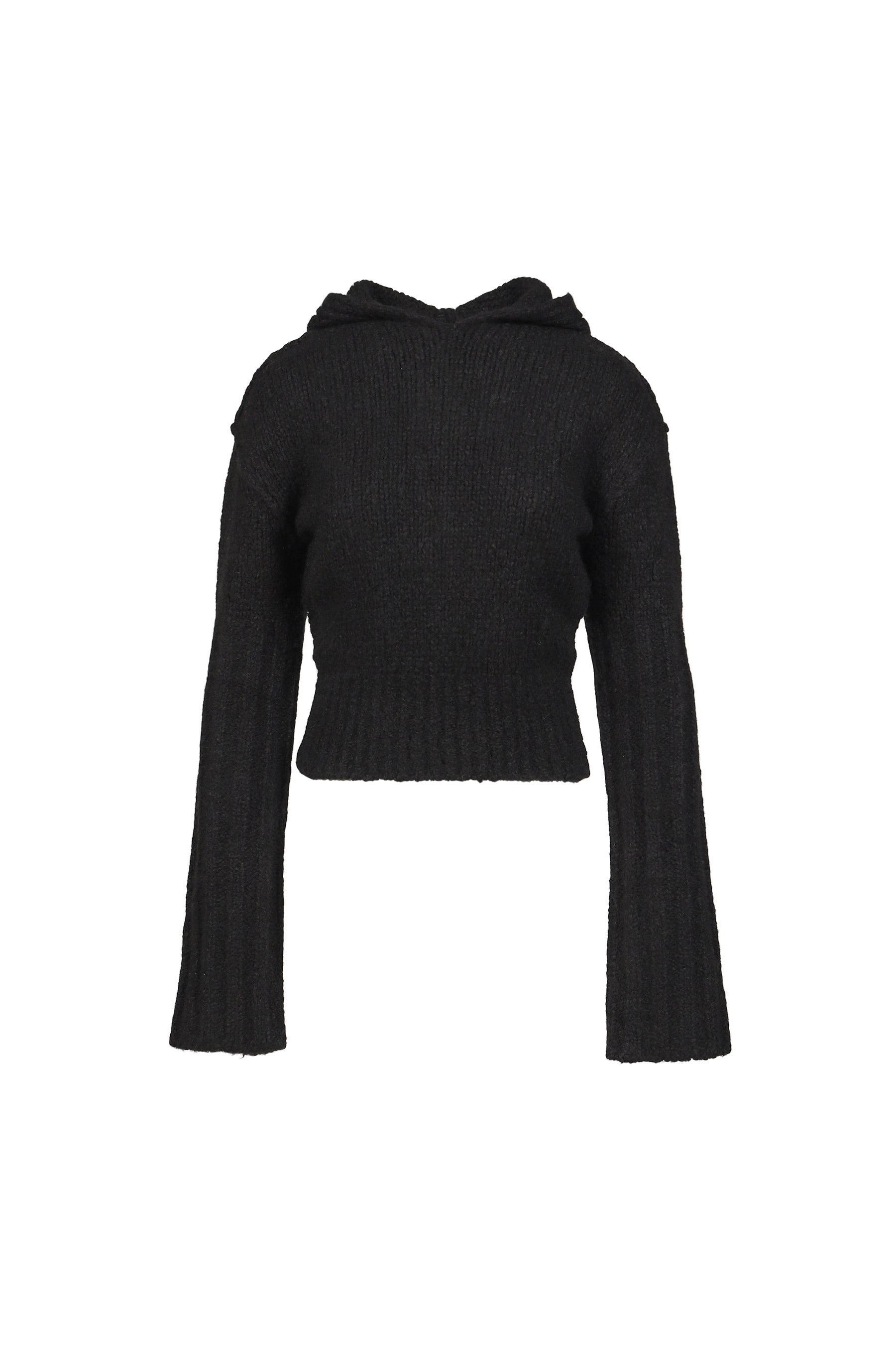 PULLOVER CROPPED HOODIE / BLK