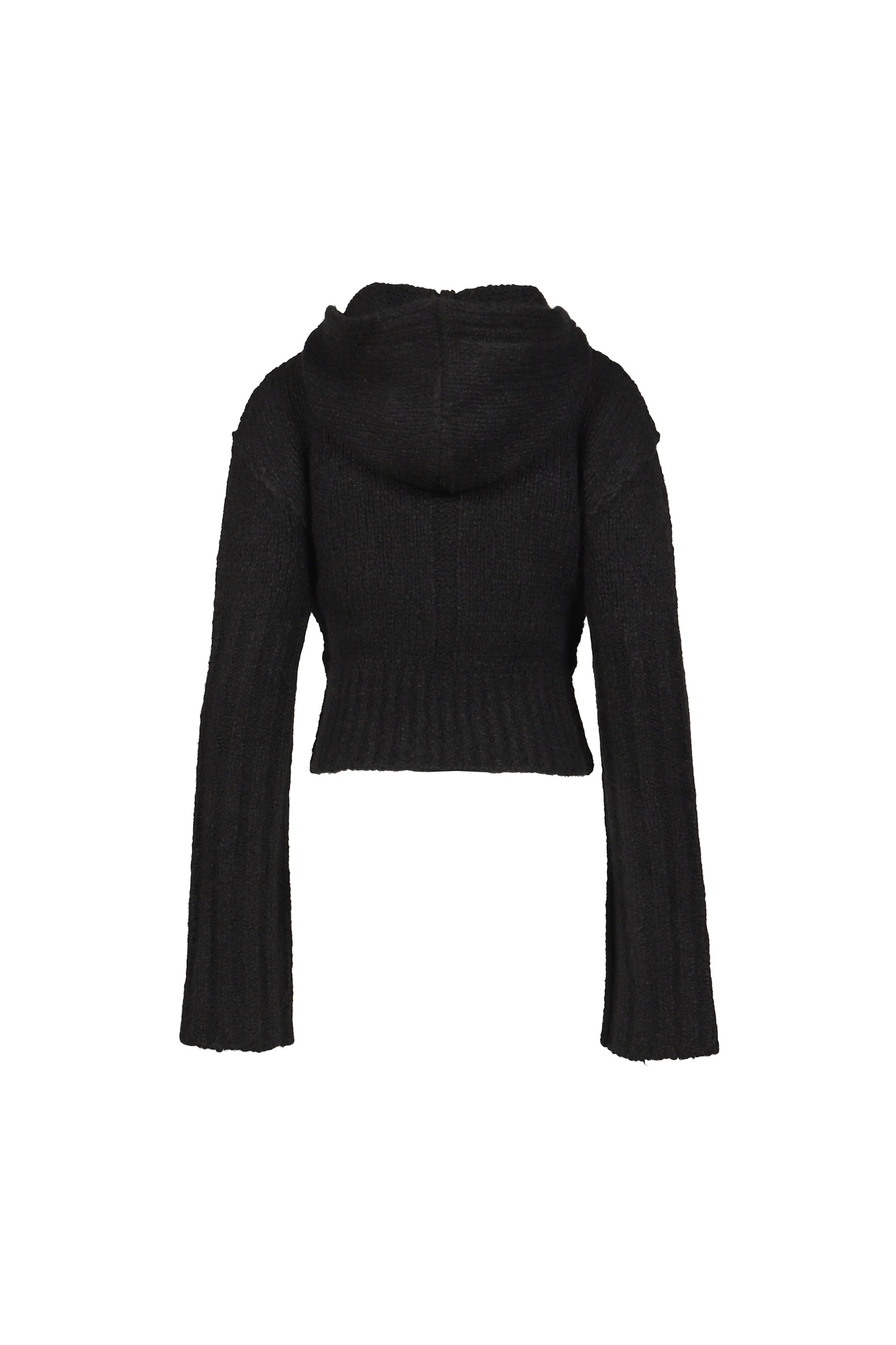 PULLOVER CROPPED HOODIE / BLK