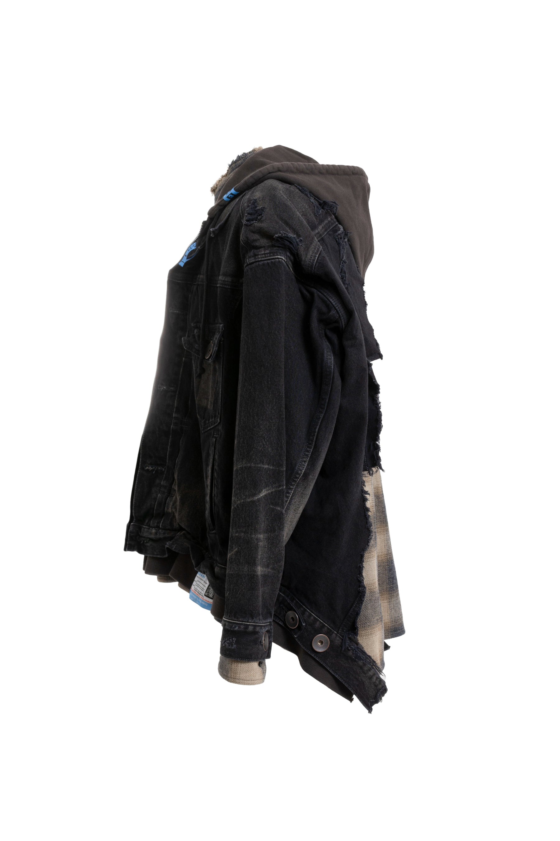 Maison MIHARA YASUHIRO FW23 MIX LAYERED DENIM JK / BLK -NUBIAN