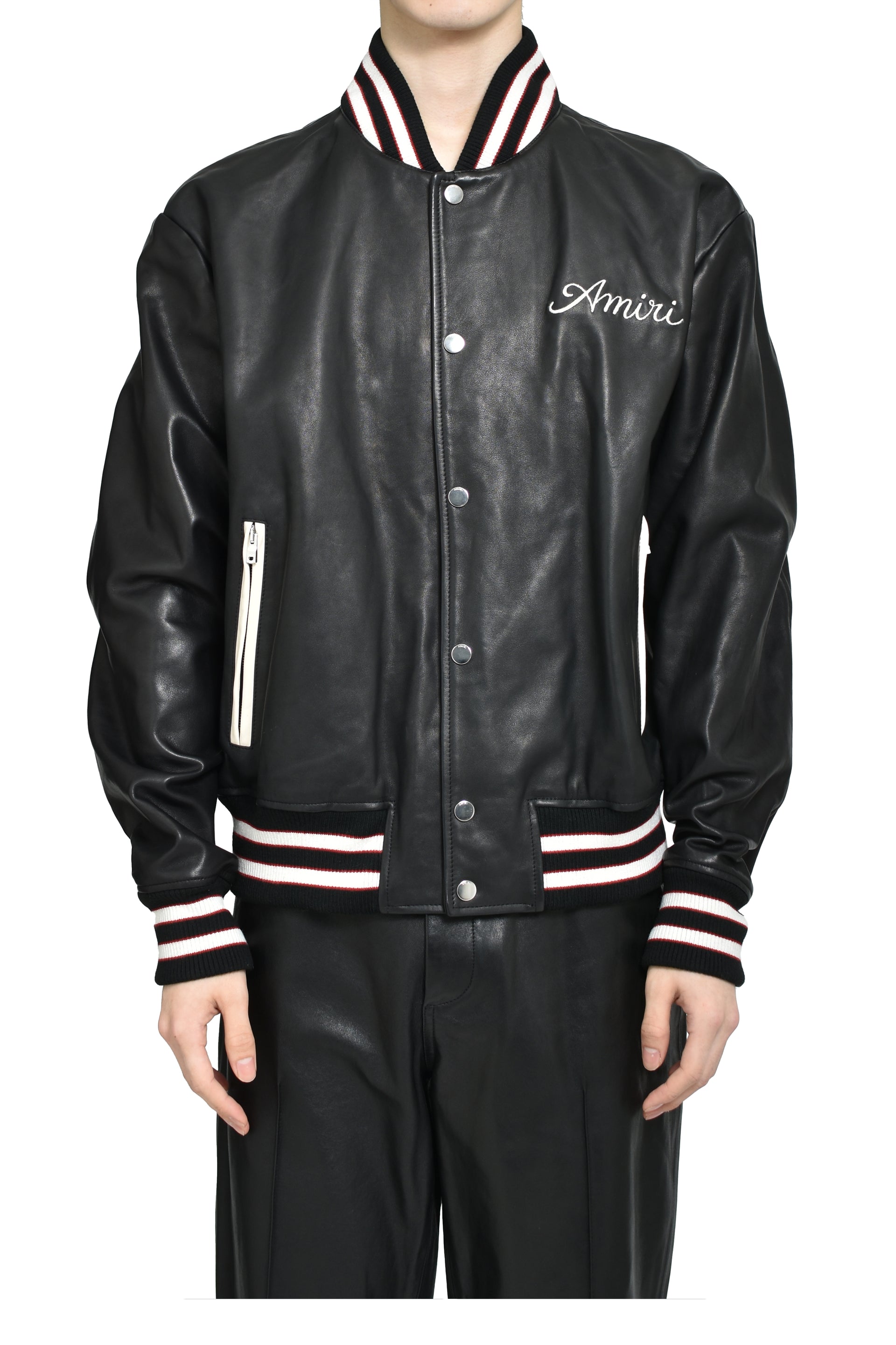 CLUB AMIRI LEATHER VARSITY / BLK