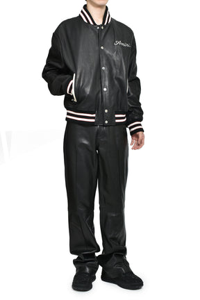 CLUB AMIRI LEATHER VARSITY / BLK 