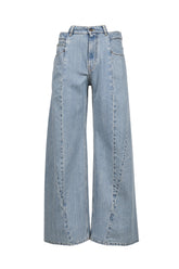 SPLICED DENIM TROUSERS / BLU